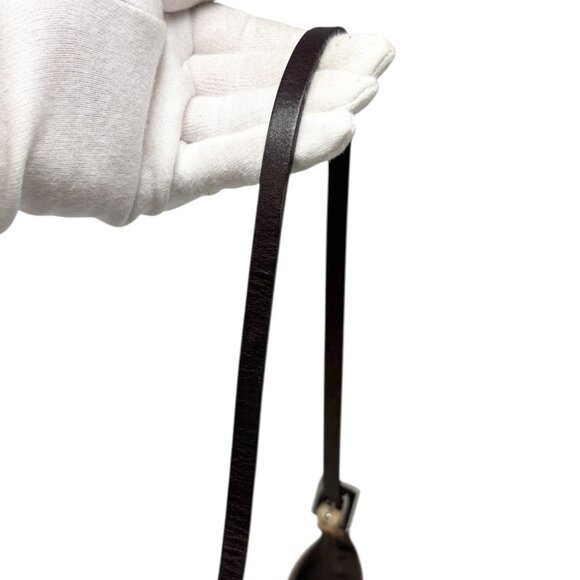 FENDI Vintage FF Pony Calf Hair Mamma Baguette Tote Hobo Mini Bag Brown [106218] - Picture 15 of 16